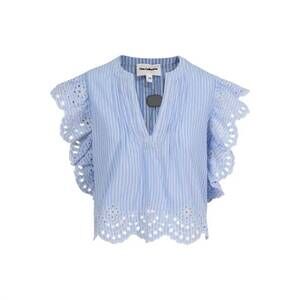 NEW ONE COLLECTIVE women's blouse top in blue